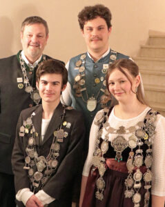 Königsproklamation der ASG Feldkirchen mit den neuen Schützenkönigen